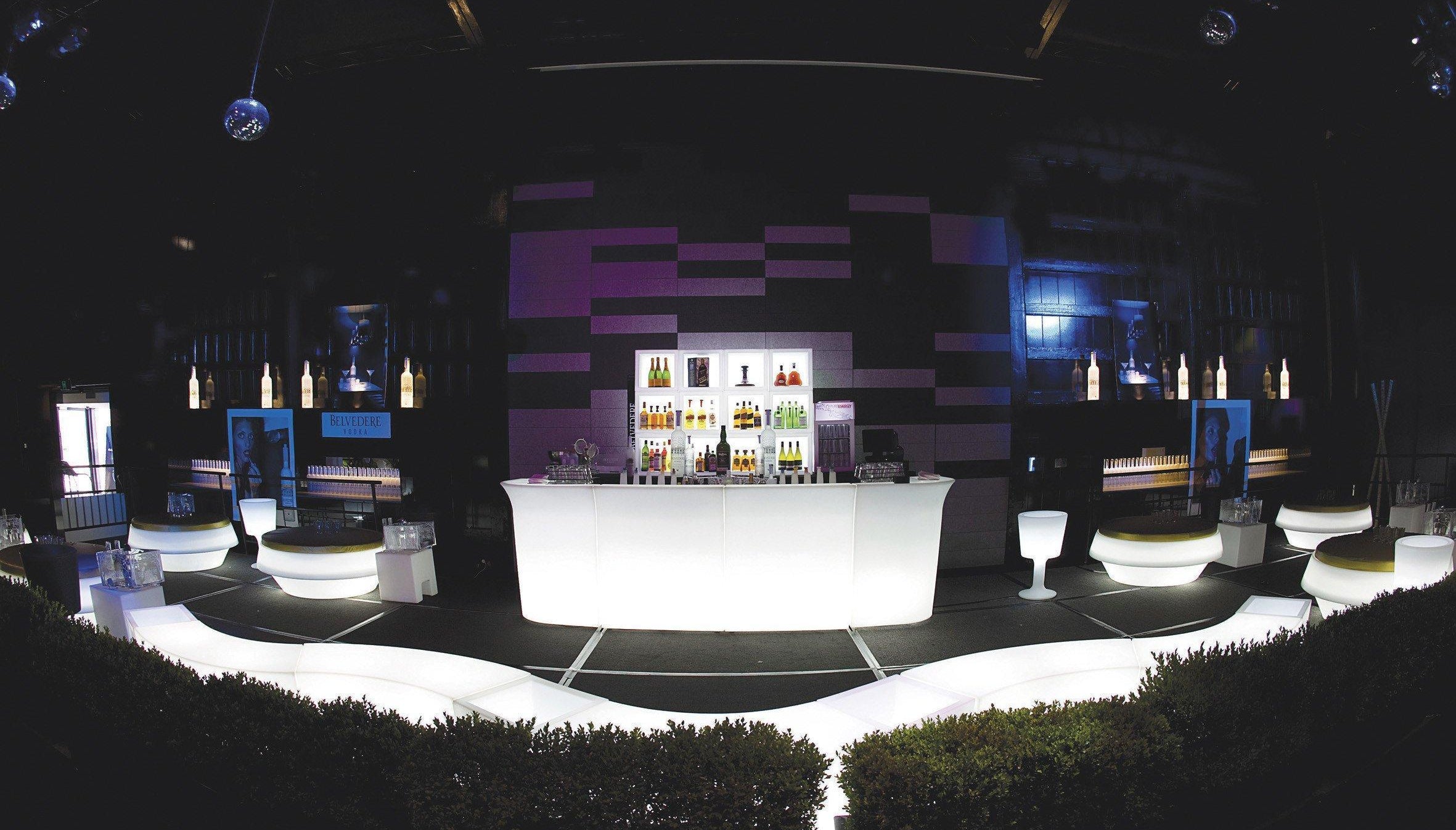 2er Set | Beleuchtbares Podest / Sitzbank SNAKE für Indoor + Outdoor | Sitzmöbel | brandamba.com