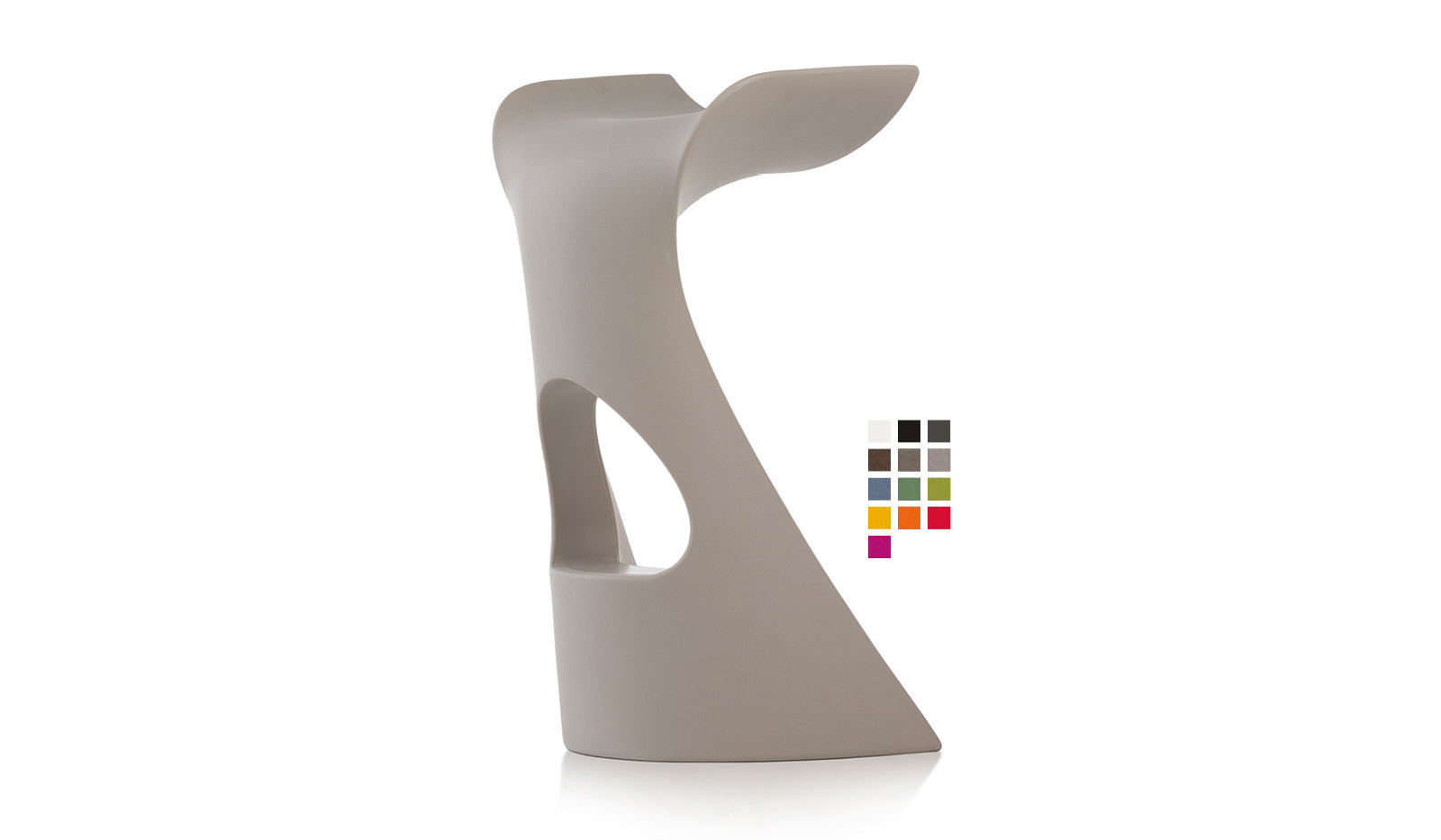 Slide KONCORD Barstuhl | Dove Grey / Tauben Grau | Design Karim Rashid