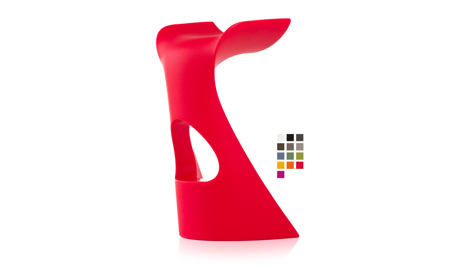 Slide KONCORD Barstuhl | Flame Red / Rot | Design Karim Rashid