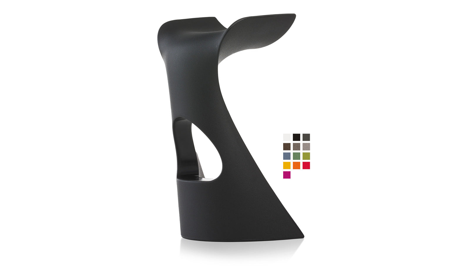 Slide KONCORD Barstuhl | Jet Black / Schwarz | Design Karim Rashid