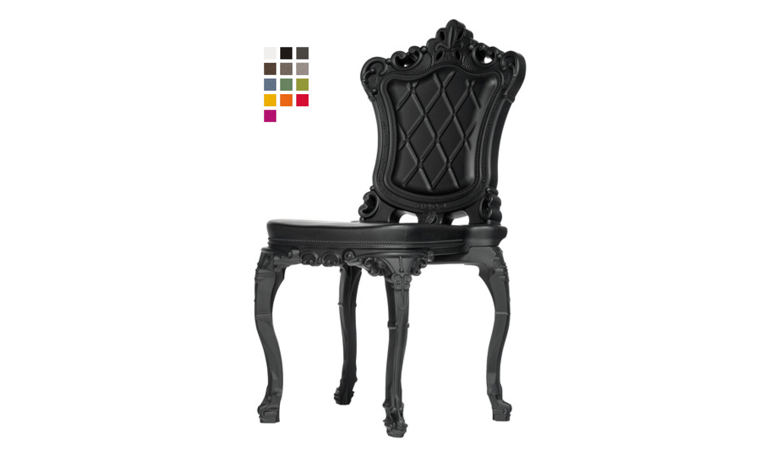 Slide PRINCESS OF LOVE Stapelstuhl | Jet Black / Schwarz | Design Graziano Moro und Renato Pigatti