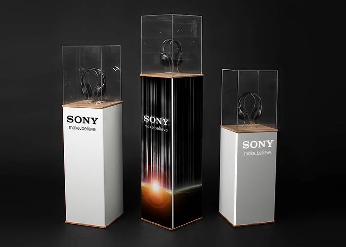 Faltmöbel von flux - Stehtisch collumn - stuhl chair - Präsentationssäule blox - Mediastehele für I Pad