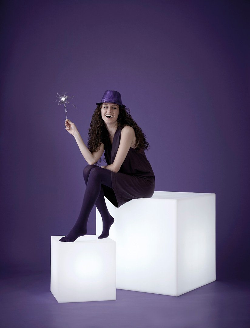 3er Set - Beleuchtbares Podest SLIDE CUBO 50 für Indoor + Outdoor | Podest | brandamba.com