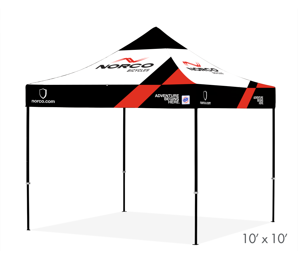 Faltzelt / Eventzelt E-Z UP Eclipse 2,5 x 2,5m - inkl. 4c Dach Bedruckung | Faltzelt | brandamba.com