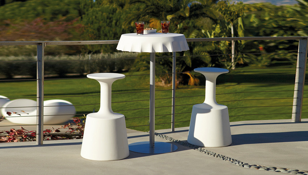 Slide DRINK Barstuhl mit Slide Fizzz Stehtisch - Outdoor