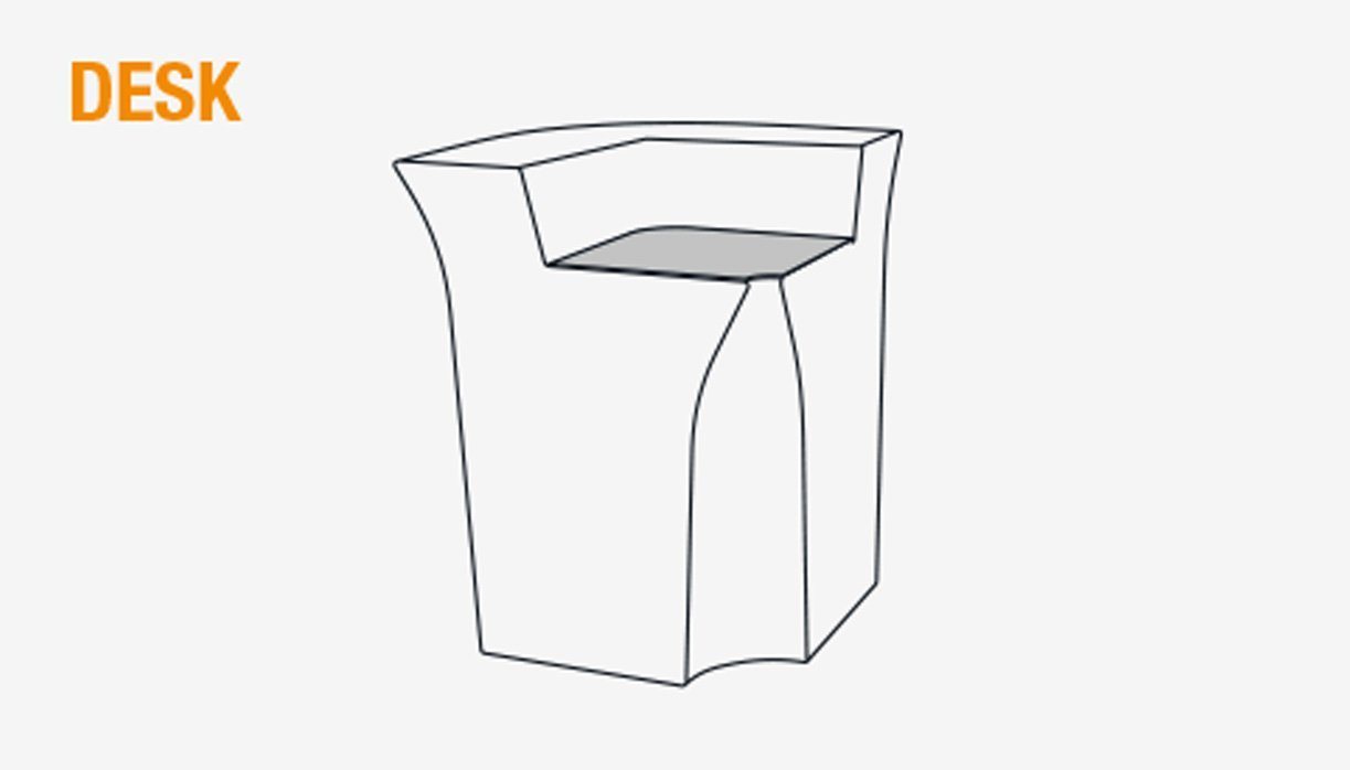 Abdeckplatte DESK für Slide JUMBO CORNER Leuchttheke | LED Theke | brandamba.com