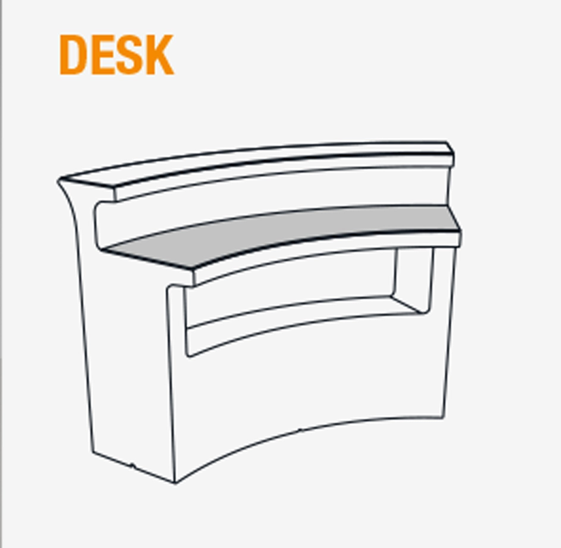 Abdeckplatte DESK für Slide Leucht-Theke BREAK BAR, halbrund | LED Theke | brandamba.com