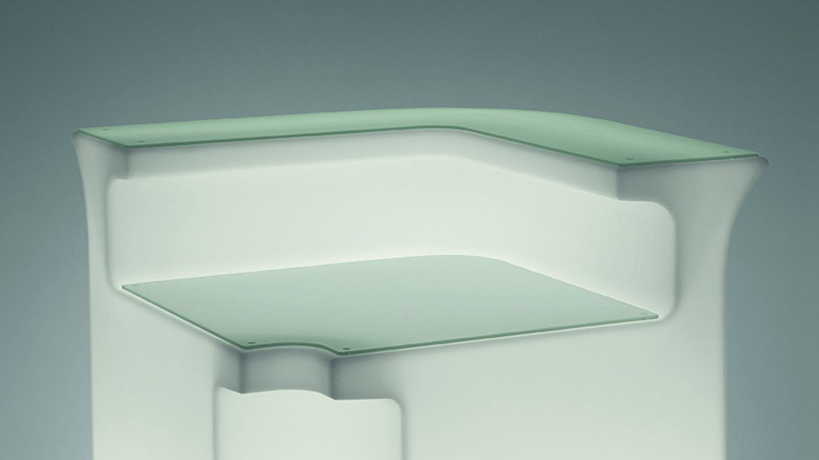 Abdeckplatte DESK für Slide Leucht-Theke BREAK CORNER | LED Theke | brandamba.com