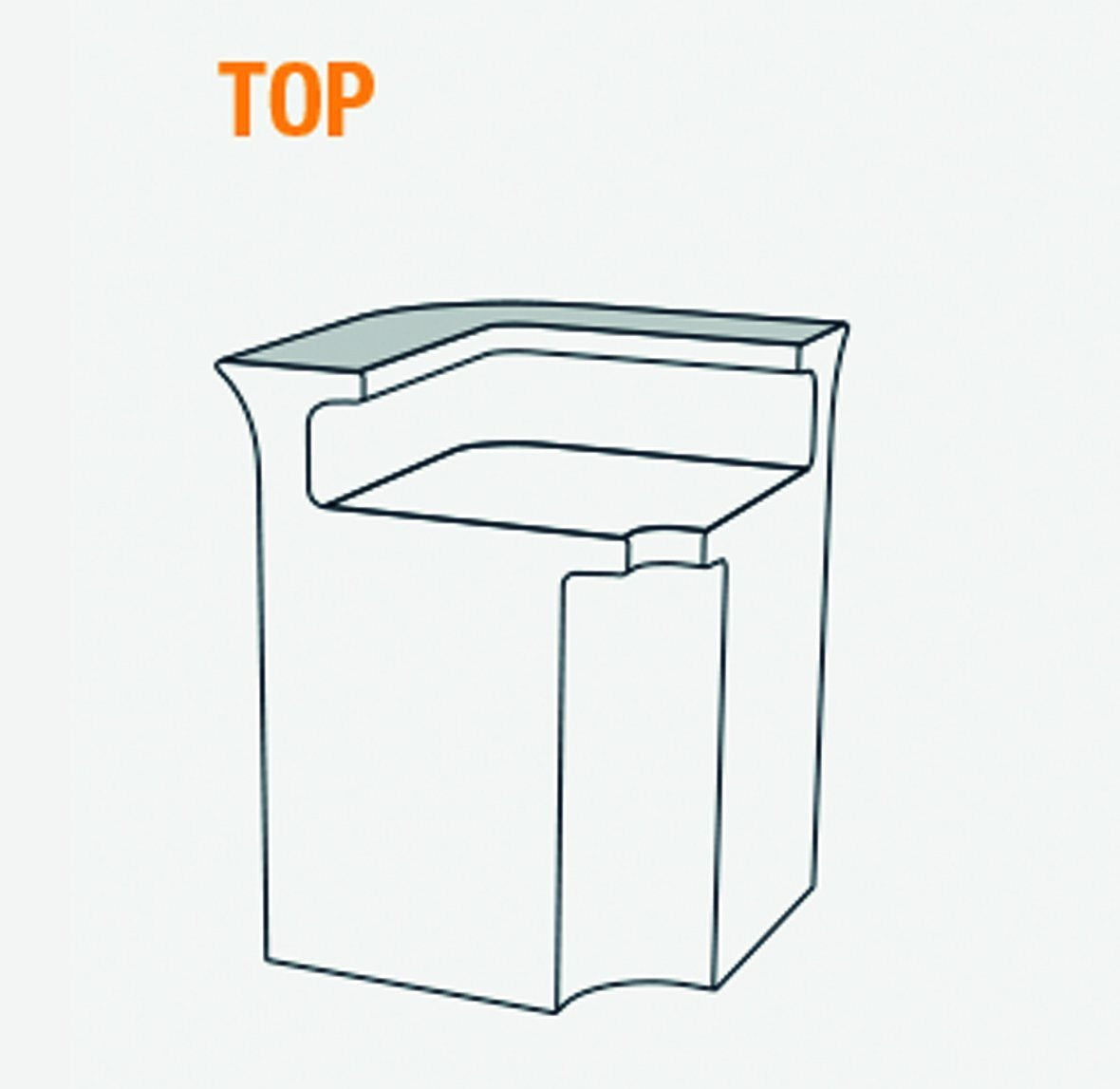 Abdeckplatte TOP für Slide Leucht-Theke BREAK CORNER | LED Theke | brandamba.com