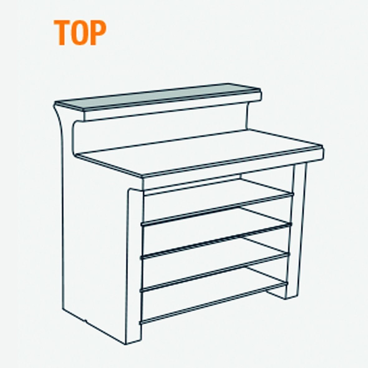 Abdeckplatte TOP für Slide Leucht-Theke BREAK LINE | LED Theke | brandamba.com