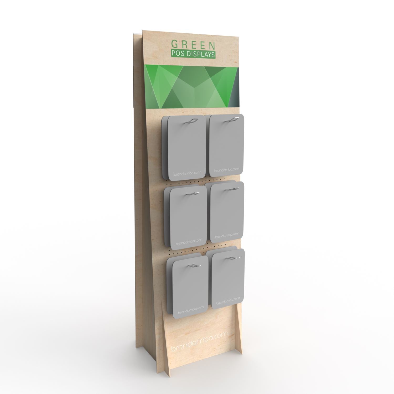 Holzdisplay Bodendisplay L - GREEN POS Display - Steckdisplay | Holzdisplay | brandamba.com