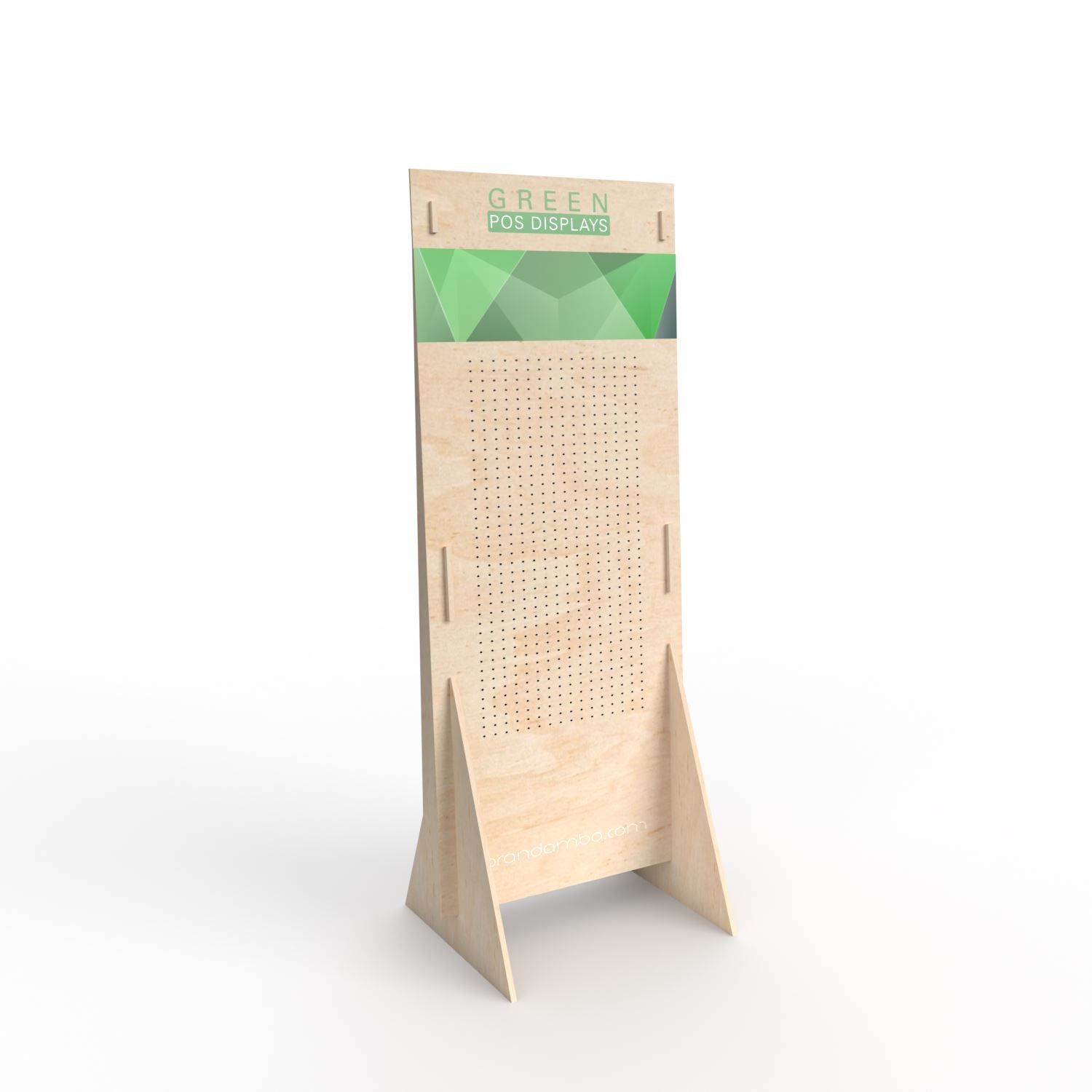 Holzdisplay Bodendisplay L - GREEN POS Display - Steckdisplay | Holzdisplay | brandamba.com