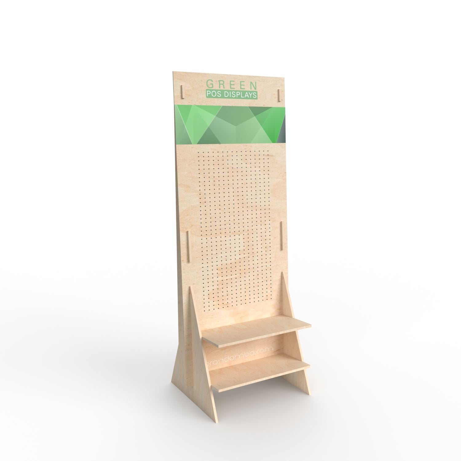 Holzdisplay Bodendisplay L - GREEN POS Display - Steckdisplay | Holzdisplay | brandamba.com