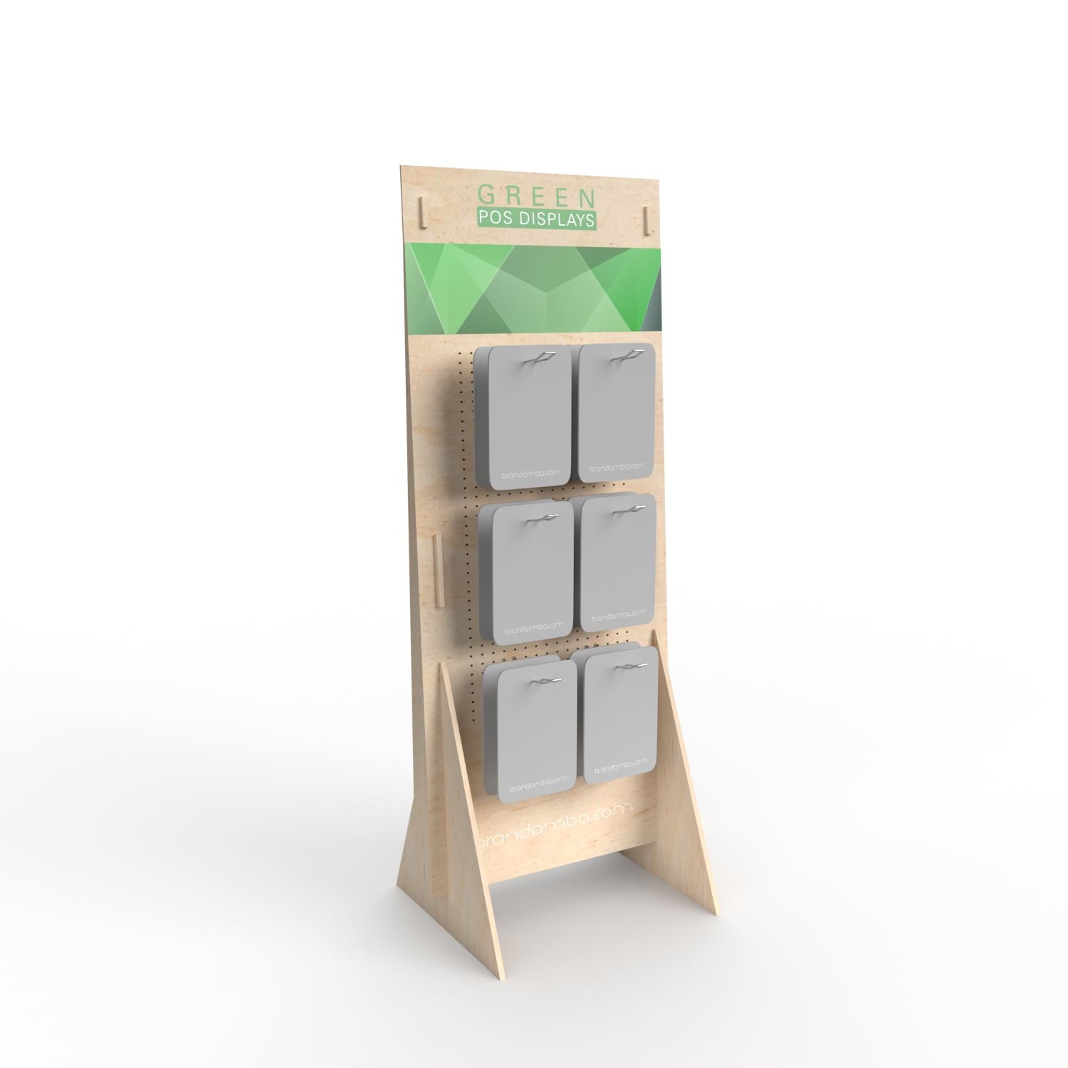 Holzdisplay Bodendisplay L - GREEN POS Display - Steckdisplay | Holzdisplay | brandamba.com