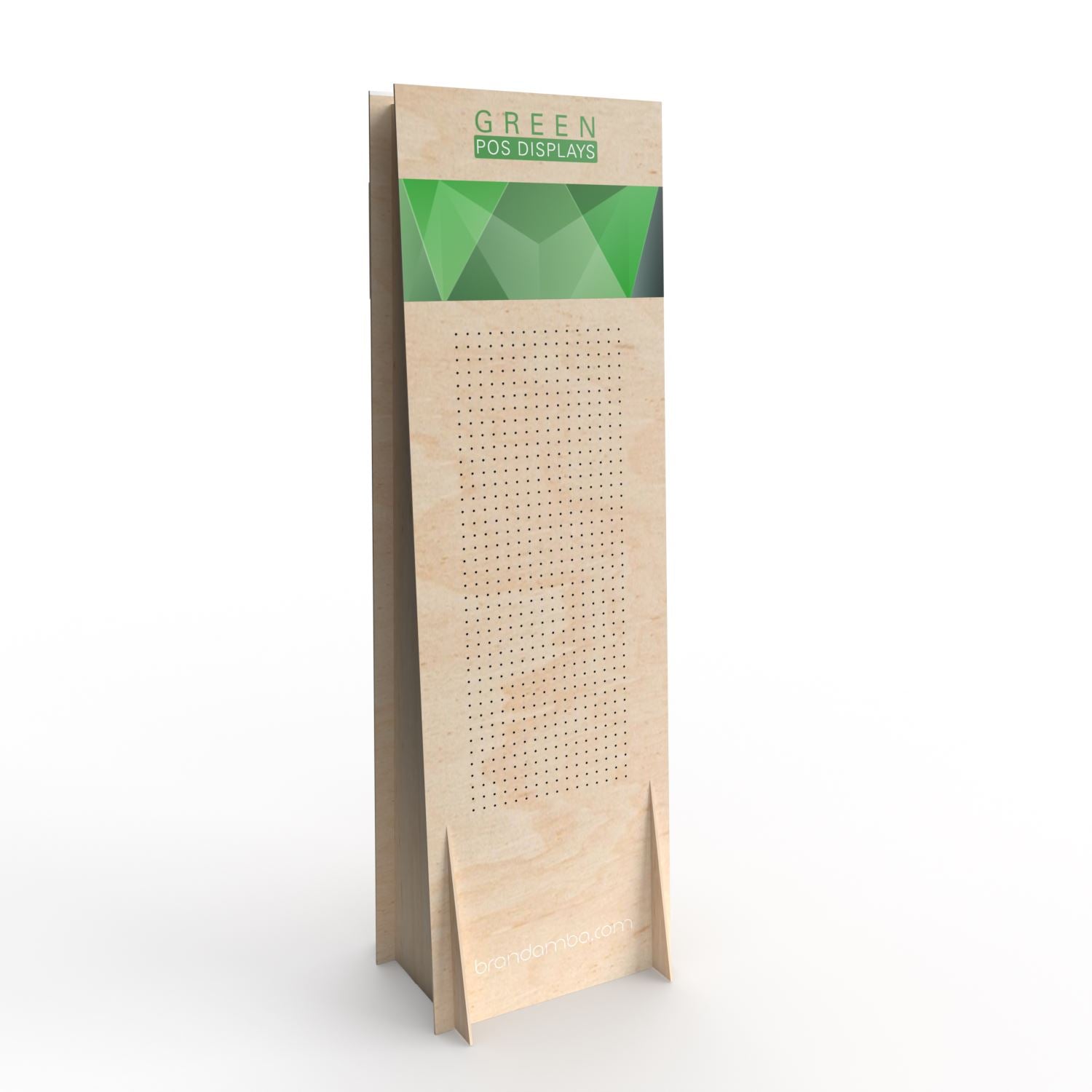Holzdisplay Bodendisplay L - GREEN POS Display - Steckdisplay | Holzdisplay | brandamba.com