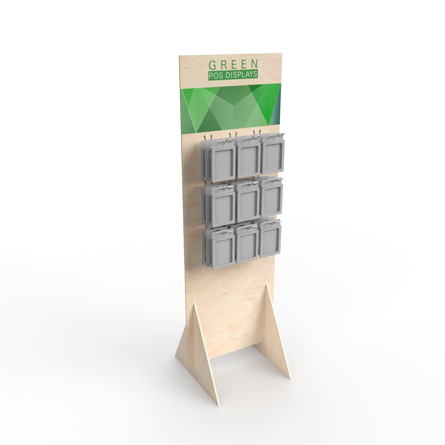 Holzdisplay Bodendisplay M - GREEN POS Display - Steckdisplay | Holzdisplay | brandamba.com