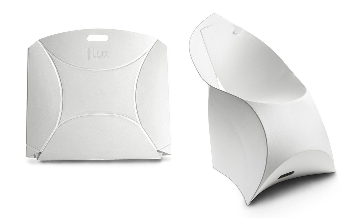 flux chair Faltstuhl - weiß - zusammengefaltet