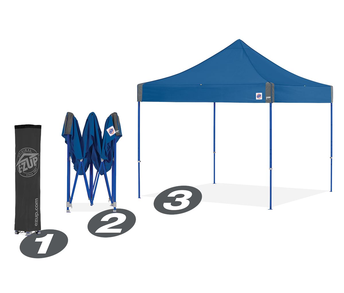 Faltzelt / Eventzelt E-Z UP Eclipse 2,5 x 2,5m - inkl. 4c Dach Bedruckung | Faltzelt | brandamba.com