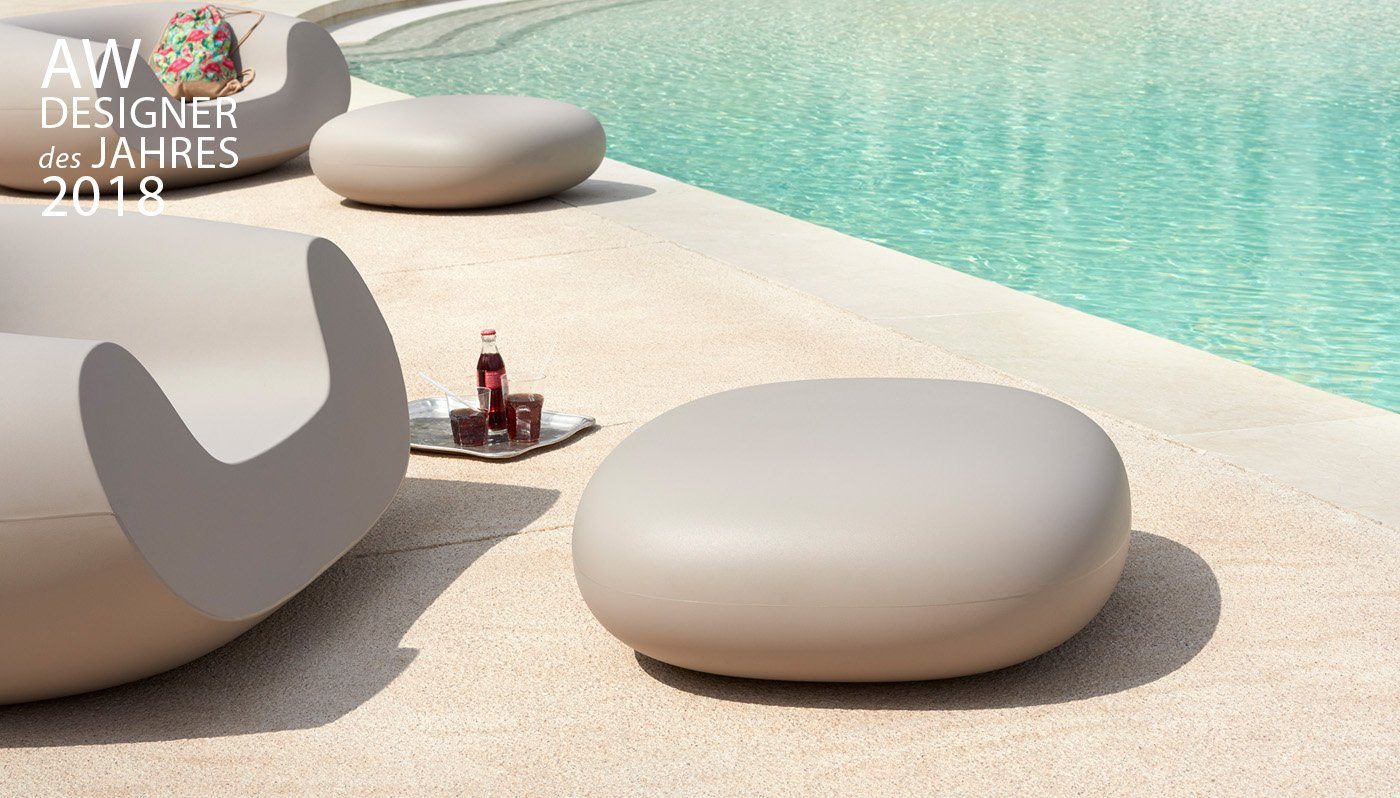 Hocker / Beistelltisch SLIDE CHUBBY LOW für Indoor + Outdoor | Sitzmöbel | brandamba.com