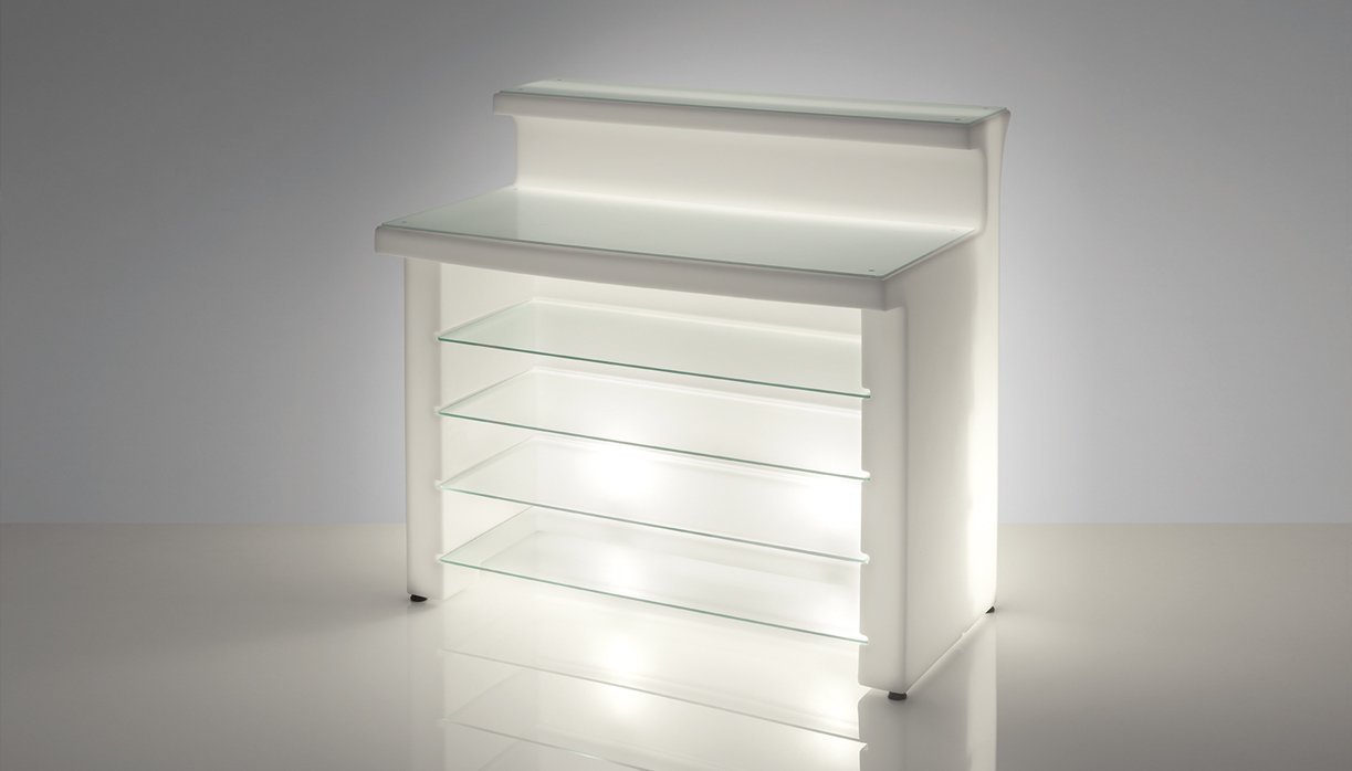 SLIDE BREAK LINE - beleuchtbare Indoor und Outdoor Theke | LED Theke | brandamba.com