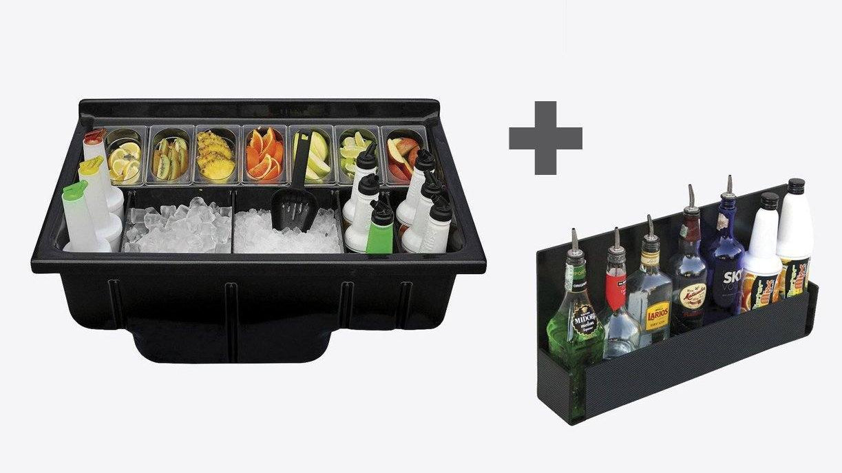 Leuchttheke BREAK LINE mit COCKTAIL STATION + SPEED RACK | LED Theke | brandamba.com