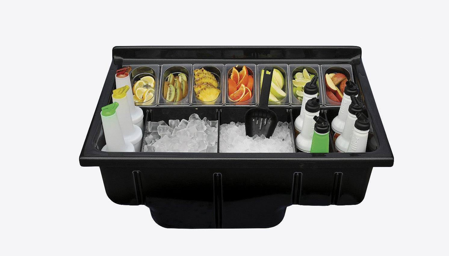 Leuchttheke BREAK LINE mit COCKTAIL STATION + SPEED RACK | LED Theke | brandamba.com