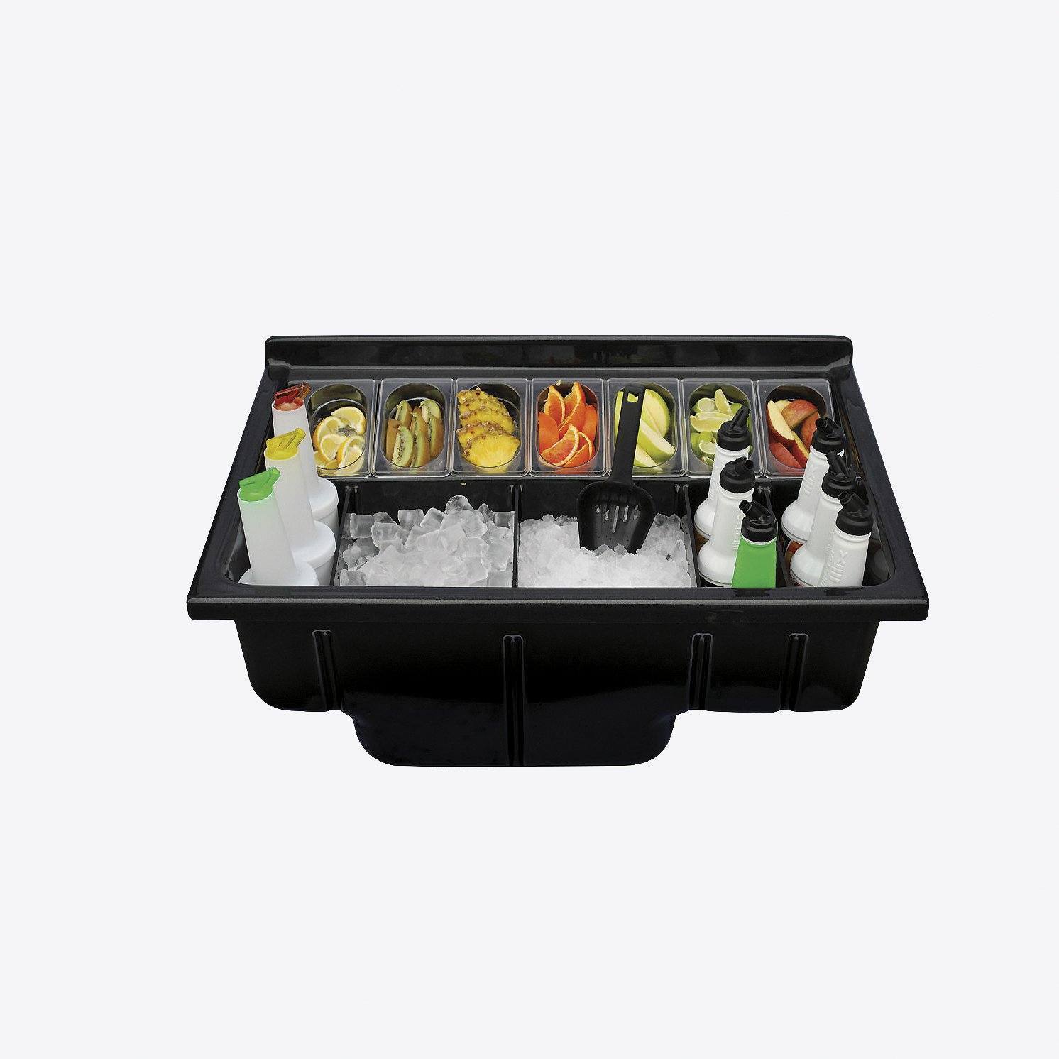 Leuchttheke BREAK LINE mit COCKTAIL STATION + SPEED RACK | LED Theke | brandamba.com