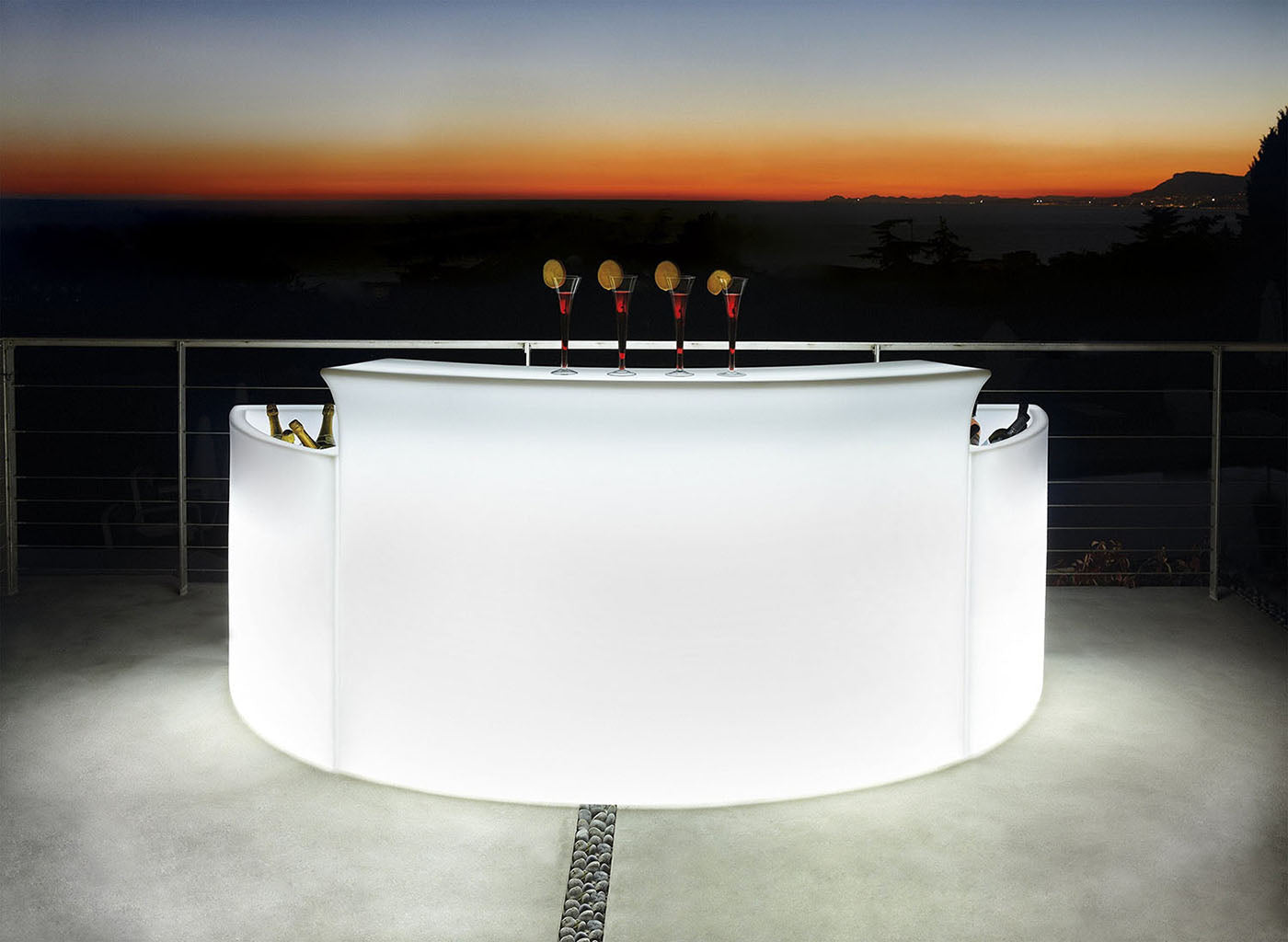 Leuchttheke Slide Break Bar - LED Theke - in kombination mit Break Ice