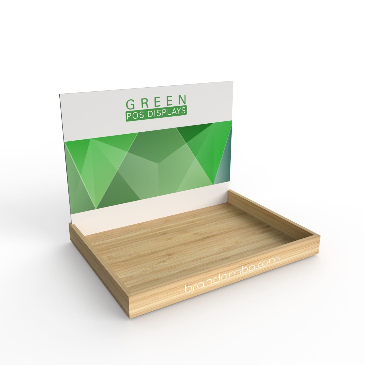 Holzdisplay Präsentationstablett - GREEN POS Display als Thekenaufsteller | Holzdisplay | brandamba.com