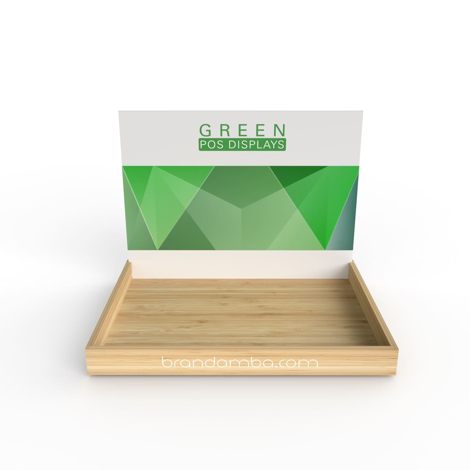 Holzdisplay Präsentationstablett - GREEN POS Display als Thekenaufsteller | Holzdisplay | brandamba.com