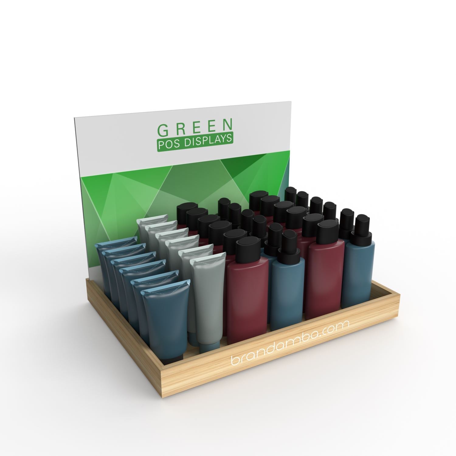 Holzdisplay Präsentationstablett - GREEN POS Display als Thekenaufsteller | Holzdisplay | brandamba.com