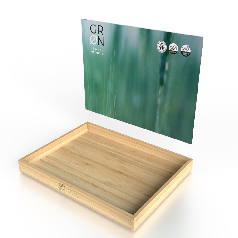 Holzdisplay Präsentationstablett - GREEN POS Display als Thekenaufsteller | Holzdisplay | brandamba.com