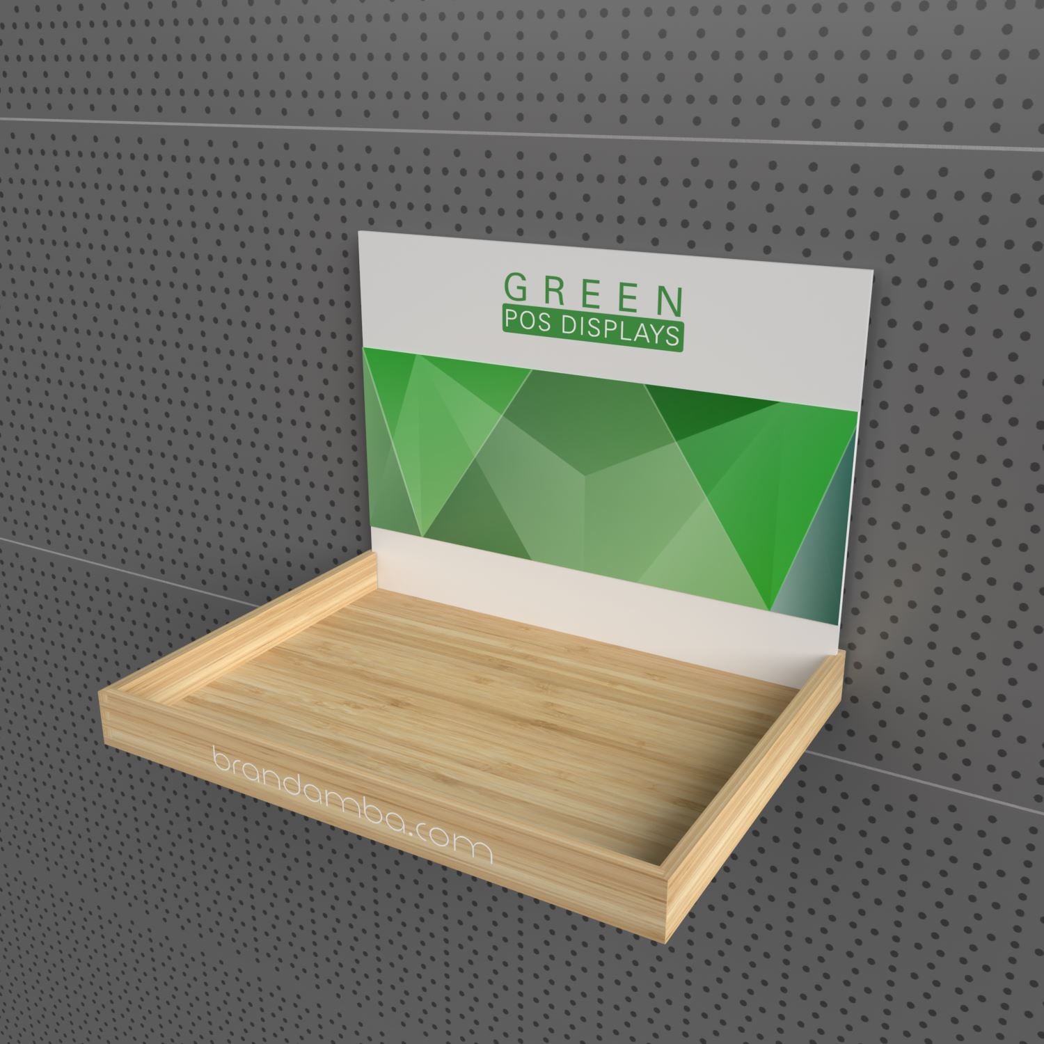 Holzdisplay Präsentationstablett - GREEN POS Display als Wanddisplay | Holzdisplay | brandamba.com