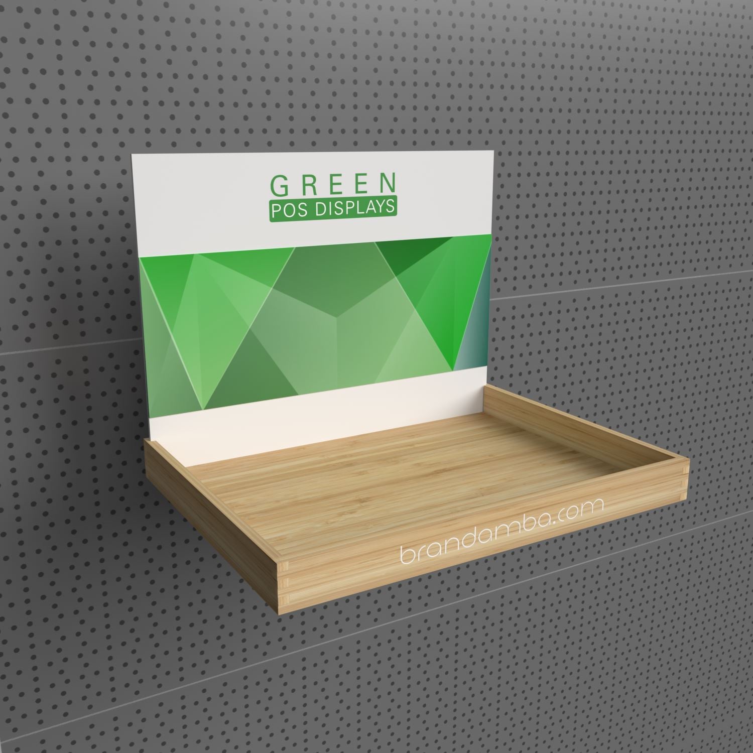 Holzdisplay Präsentationstablett - GREEN POS Display als Wanddisplay | Holzdisplay | brandamba.com