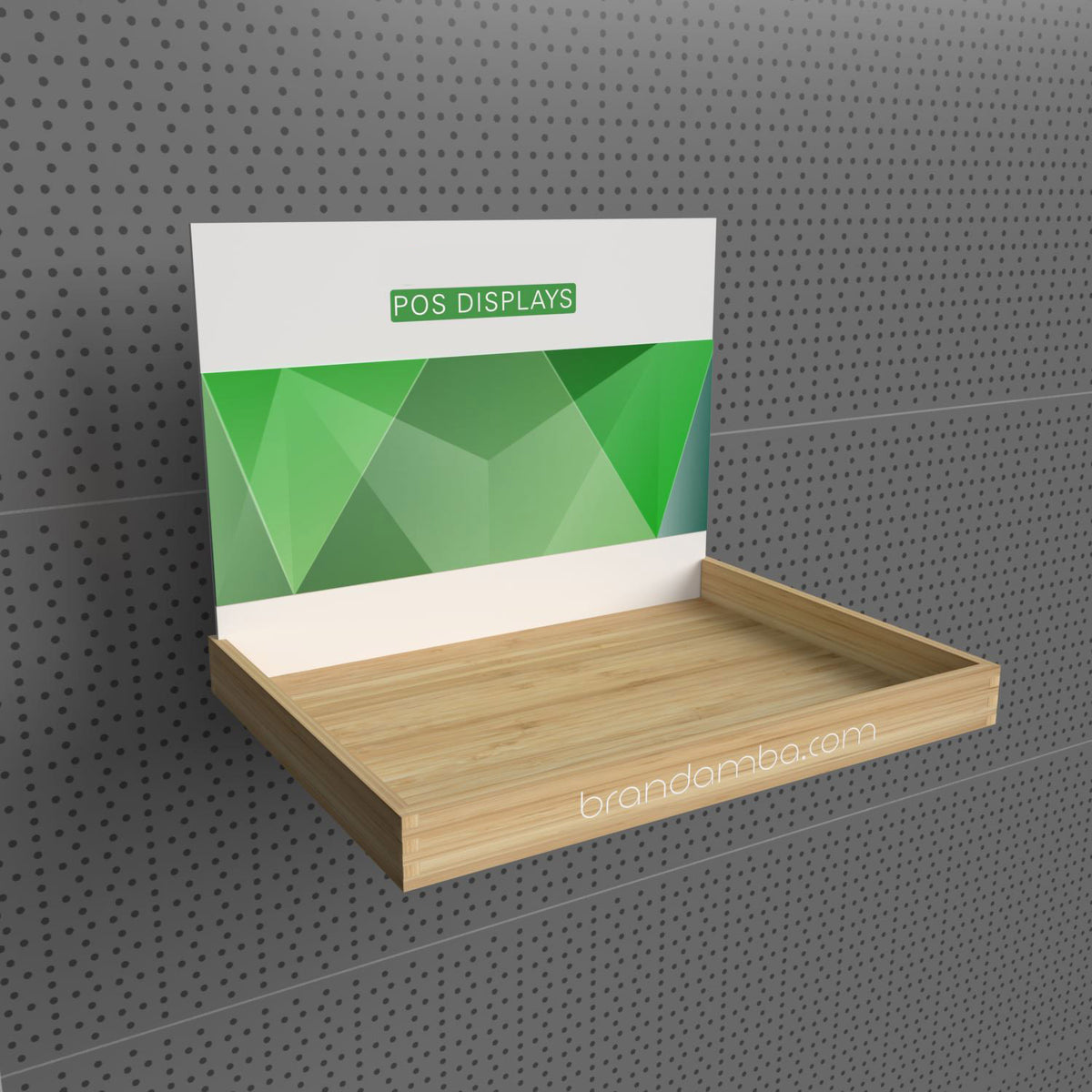 Holzdisplay Präsentationstablett - GREEN POS Display als Wanddisplay | Holzdisplay | brandamba.com
