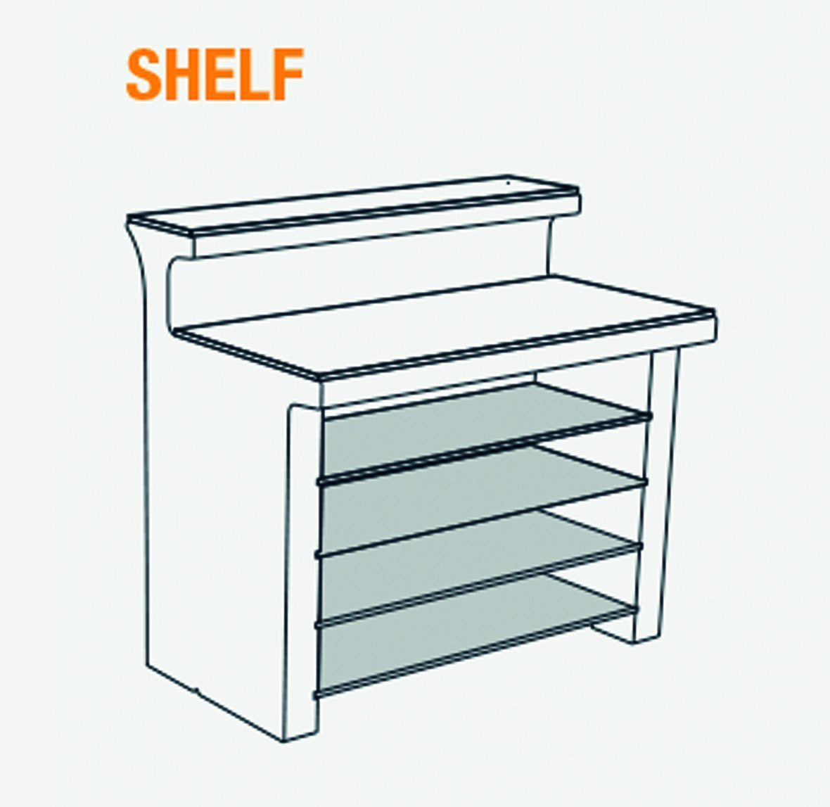 Regalboden SHELF für Slide Leucht-Theke BREAK LINE | LED Theke | brandamba.com
