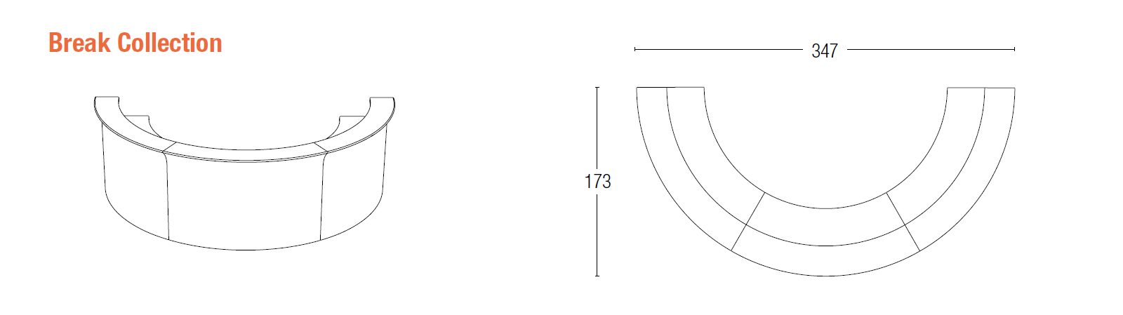 Slide BREAK BAR Leuchttheken-Set | 3 x BREAK BAR, Halbkreis | LED Theke | brandamba.com