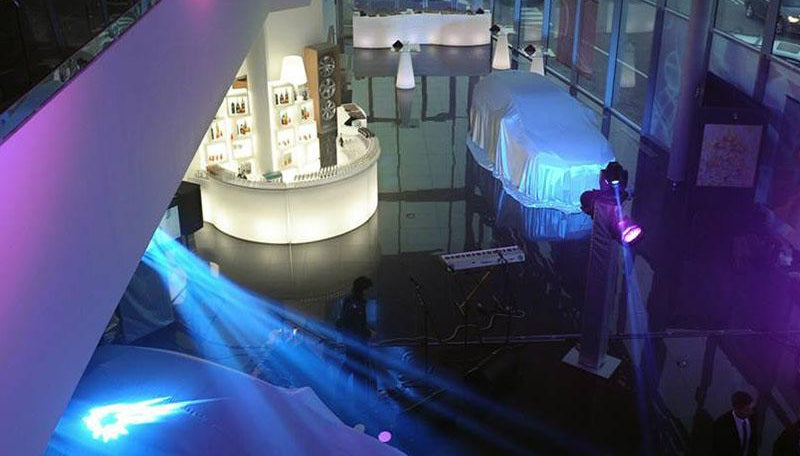 Slide BREAK BAR Leuchttheken-Set | 3 x BREAK BAR, Halbkreis | LED Theke | brandamba.com