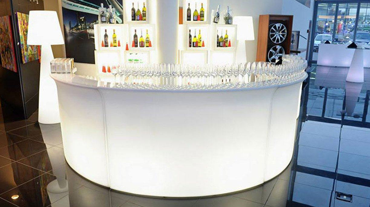 Slide BREAK BAR Leuchttheken-Set | 3 x BREAK BAR, Halbkreis | LED Theke | brandamba.com