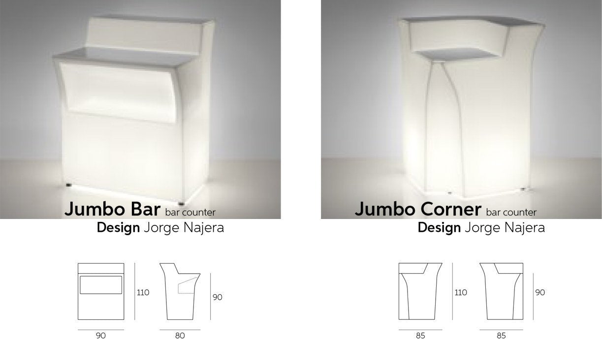 Slide JUMBO BAR Leuchttheke Eventtheke Gerades Element | LED Theke | brandamba.com