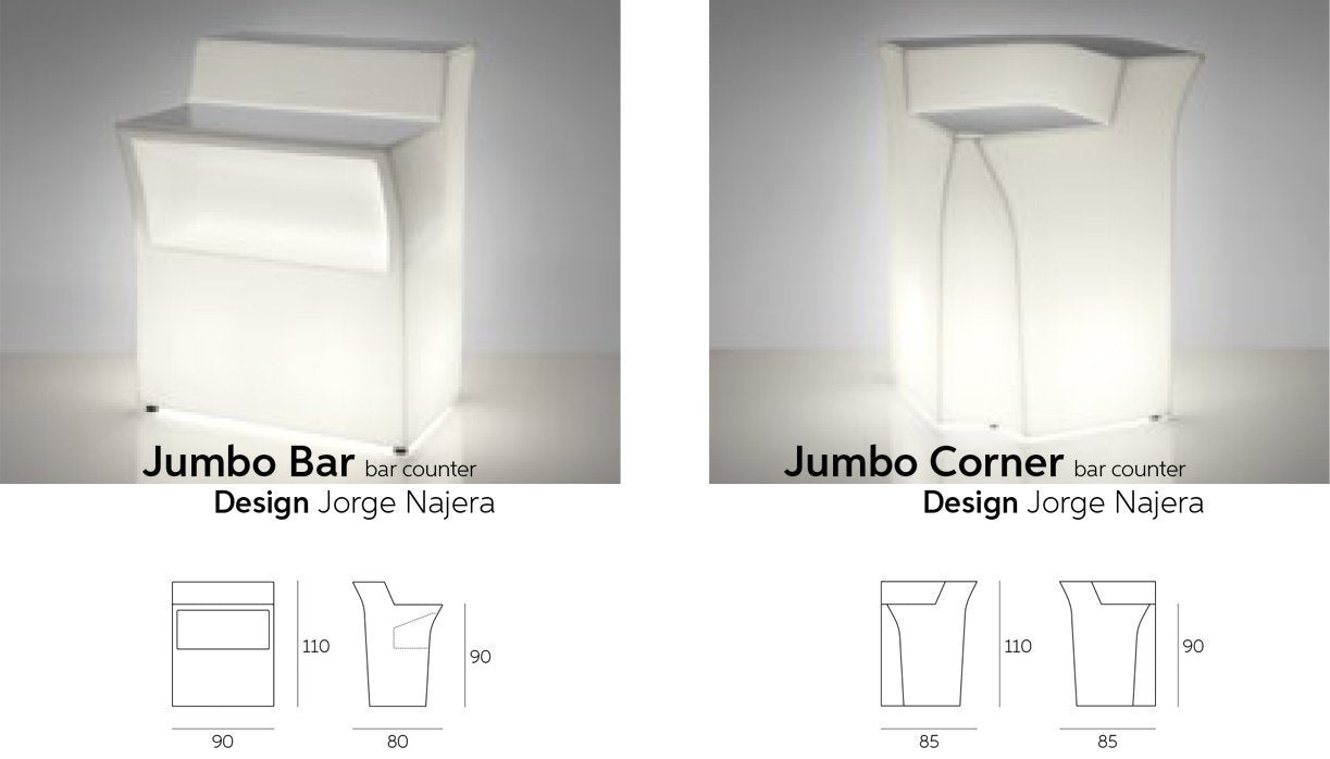 Slide JUMBO BAR Leuchttheke Eventtheke Gerades Element | LED Theke | brandamba.com