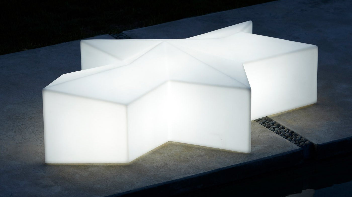 beleuchtbare Sitzbank Hocker SLIDE GLACÉ für Indoor + Outdoor | Sitzmöbel | brandamba.com