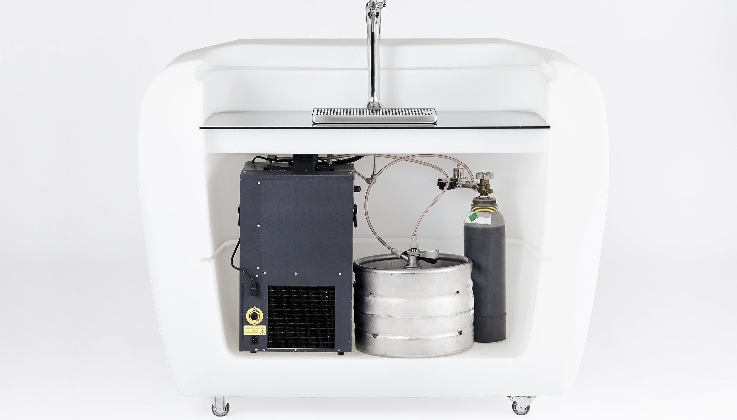 Slide ROLLER BAR mit BEER DISPENSER beleuchtbare Rolltheke mit Zapfanlage | Theken | brandamba.com