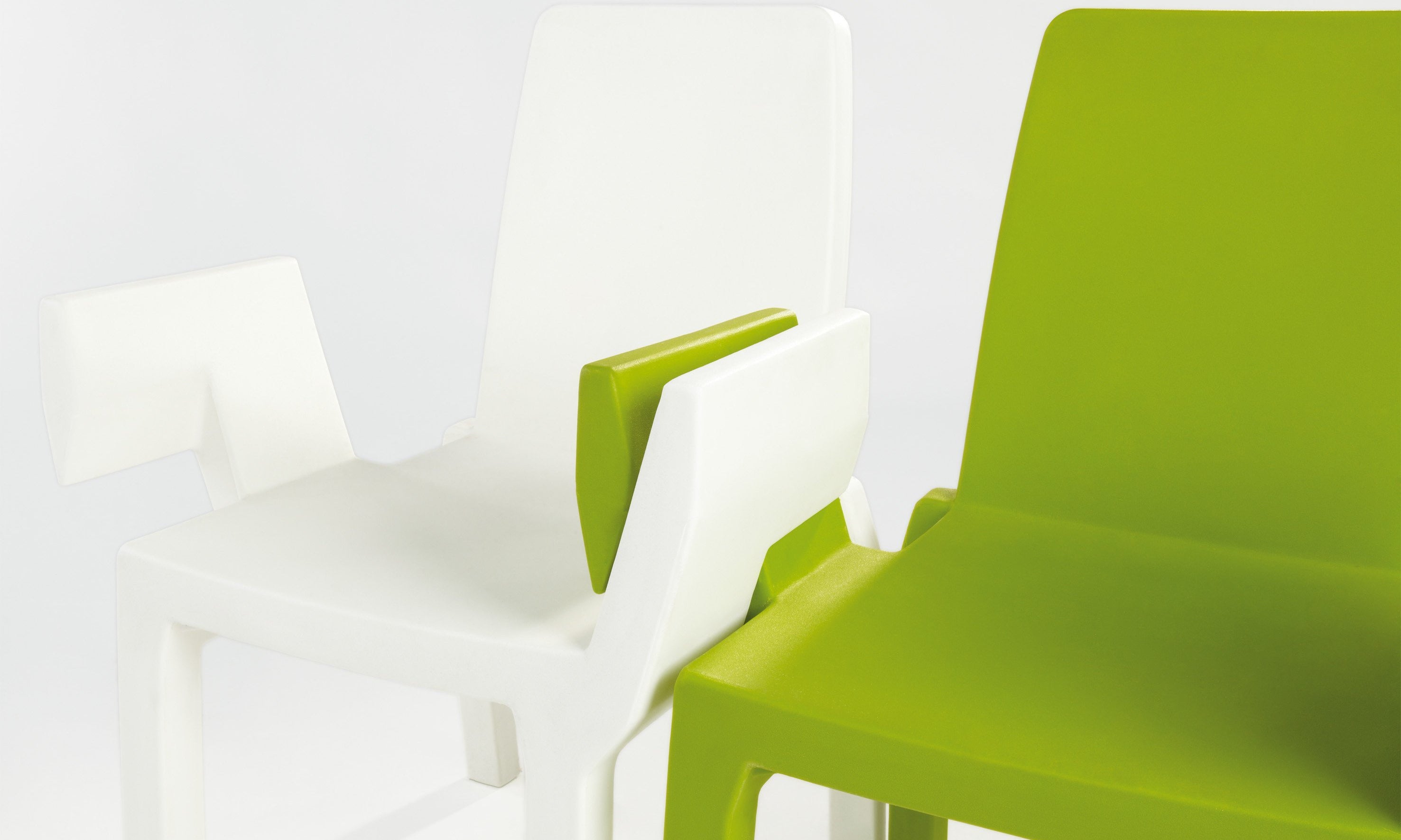 2er Set Stapelbarer Stuhl (Reihenstuhl) SLIDE DOUBLIX für Indoor + Outdoor | Sitzmöbel | brandamba.com