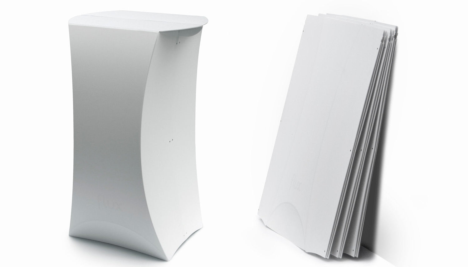 stehtisch olumn von flux / falttheke / Promotiontheke / zusammengefaltet