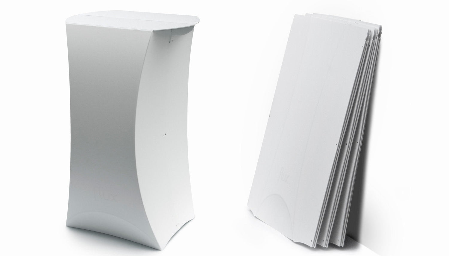 stehtisch olumn von flux / falttheke / Promotiontheke / zusammengefaltet