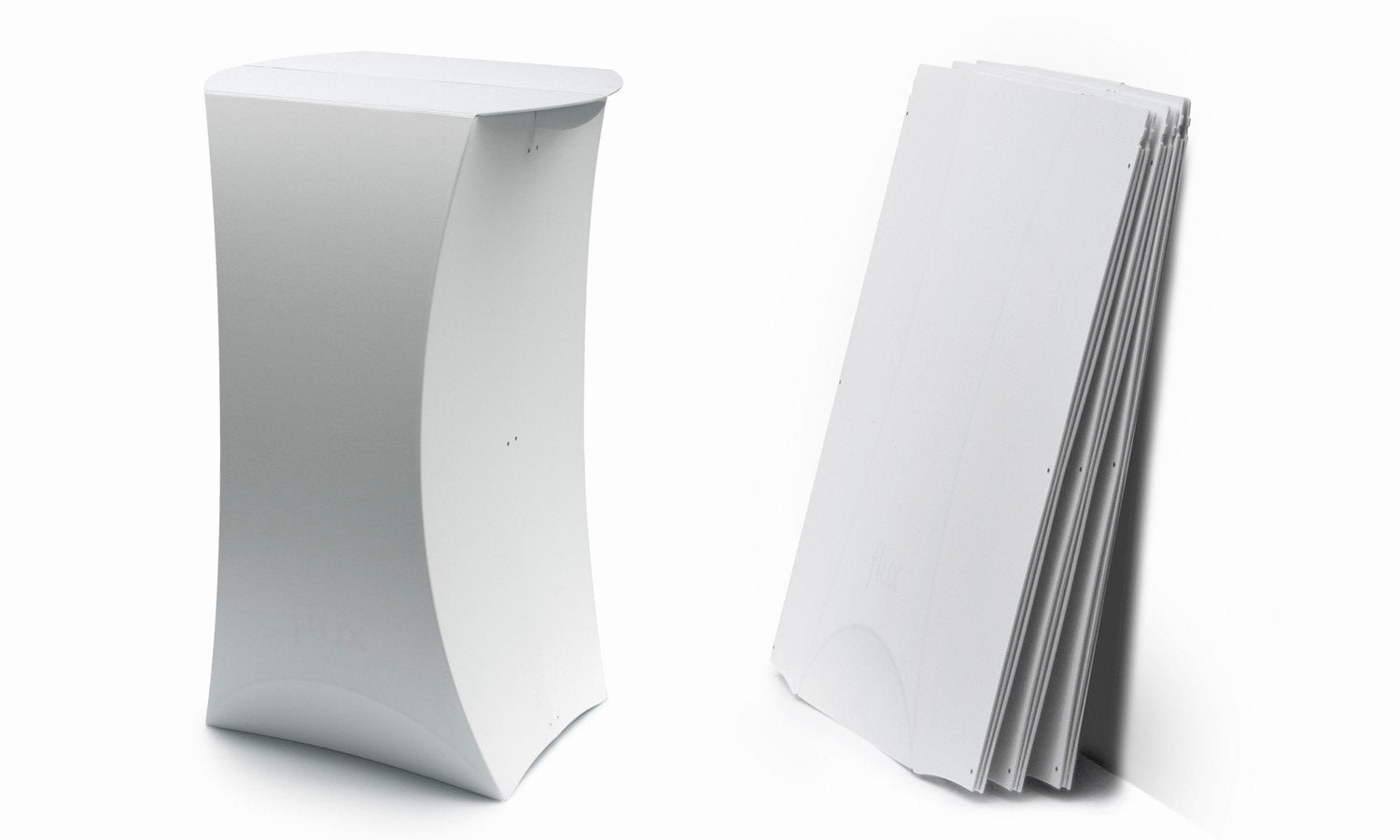 stehtisch olumn von flux / falttheke / Promotiontheke / zusammengefaltet