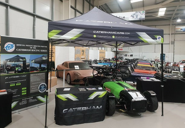 Das E-Z UP Eclipse Falttzelt Tent ist ein Profi Event Zelt - es kann individuell bedruckt werden. Pallvillions