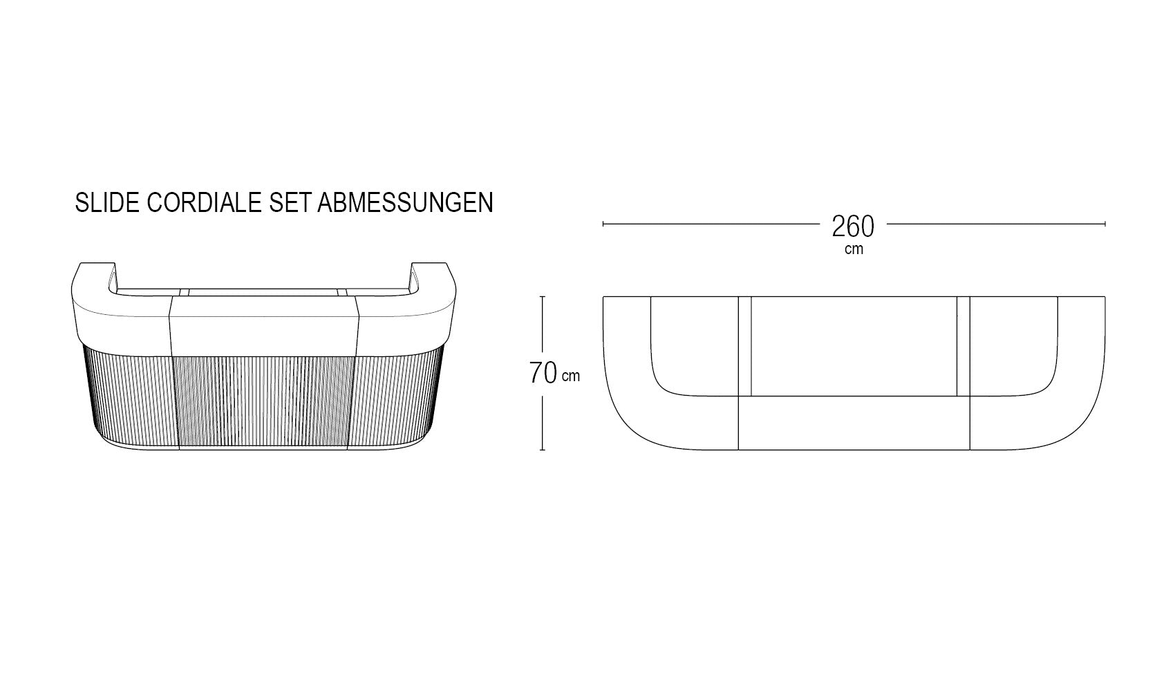 Slide CORDIALE BAR | LED-BAR  | Leuchttheke | Roberto Paoli | Abmessungen