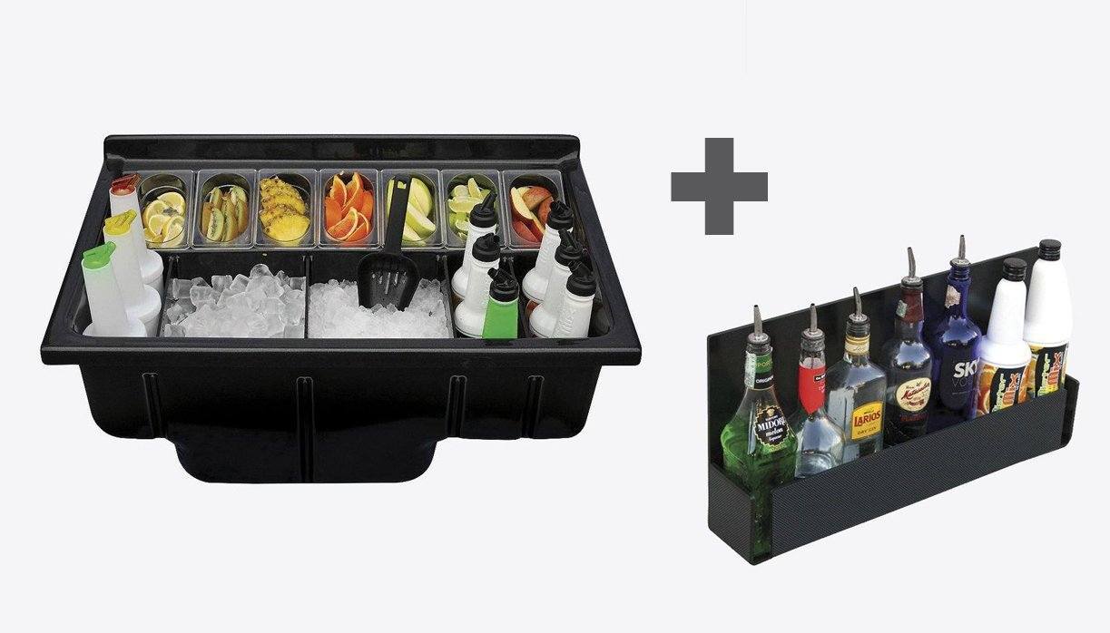 Leuchttheke BREAK LINE mit COCKTAIL STATION + SPEED RACK | LED Theke | brandamba.com